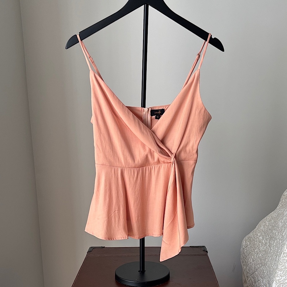 Elegant Coral Wrap Top
